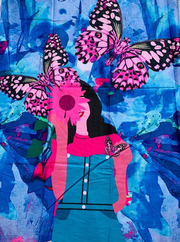 1 Pc Women's Unstitched Swiss Lawn Printed Shirt