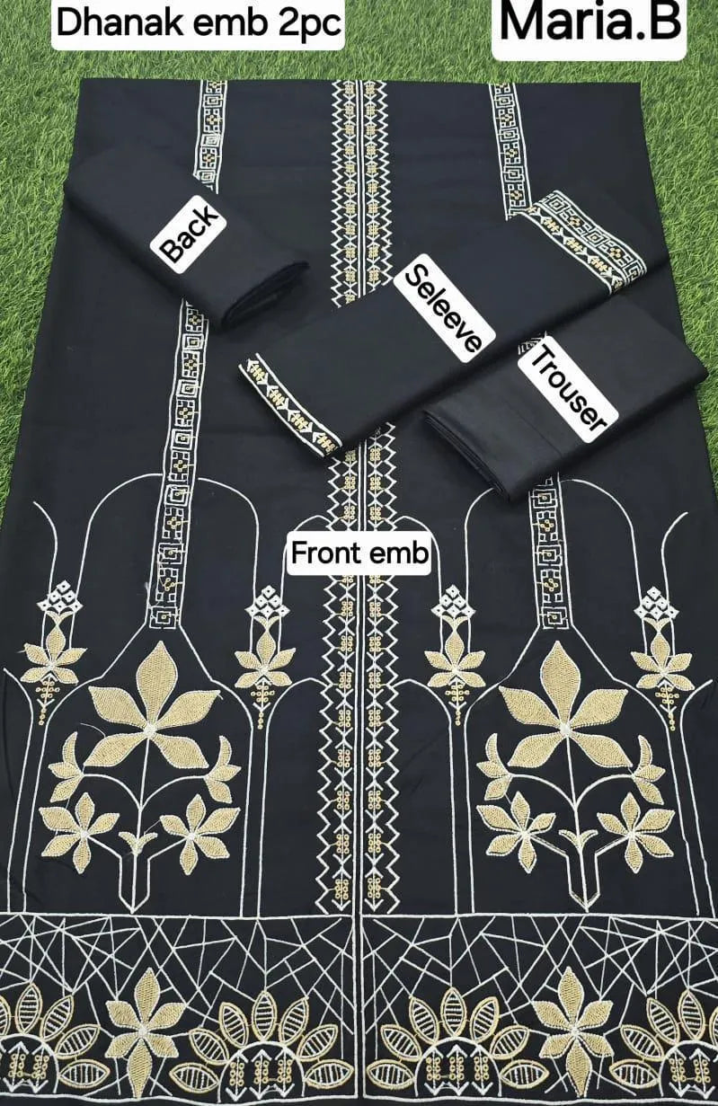 2 Pcs Women's Unstitched Embroidered Suit