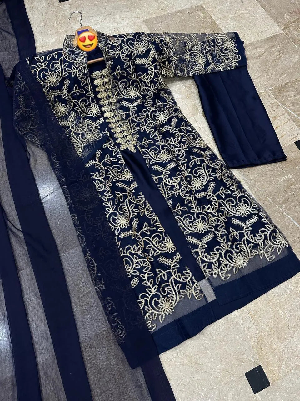 3 Pcs Women's Stitched Shamoz Silk Embroidered Suit