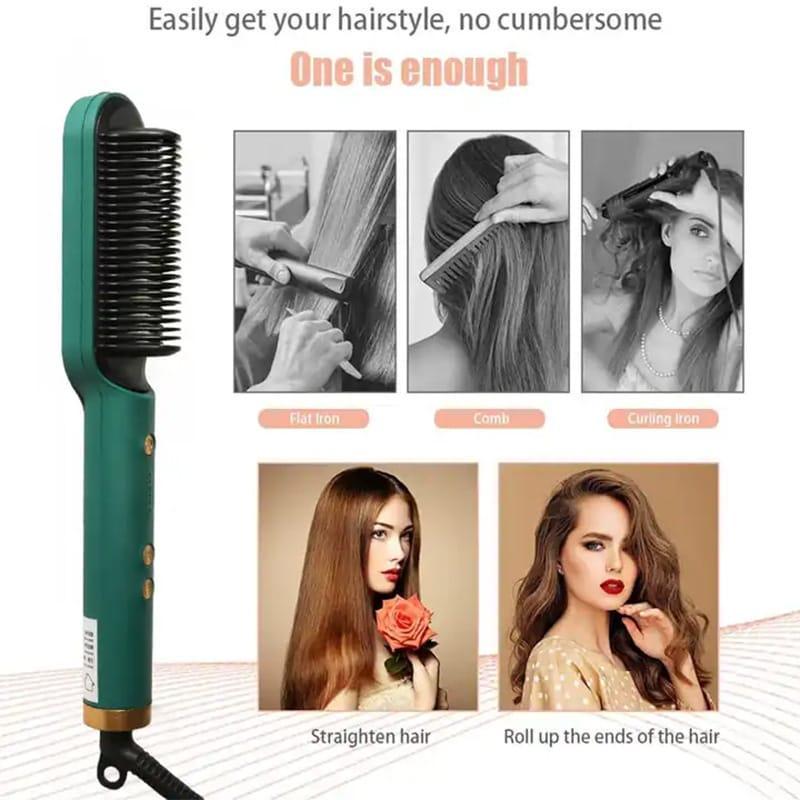 Heat Protection Hair Straightener Brush