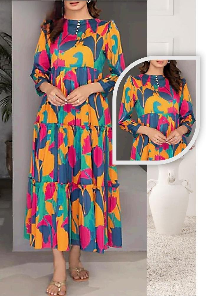 1 Pc Women's Unstitched Swiss Lawn Printed Shirt